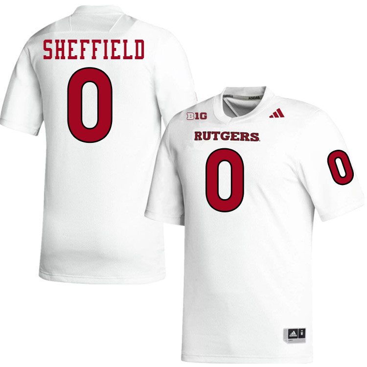 Rutgers Scarlet Knights #0 DT Sheffield College Football Jerseys,Uniforms-White Rutgers Scarlet Knights #0 DT Sheffield College Football Jerseys,Uniforms-White